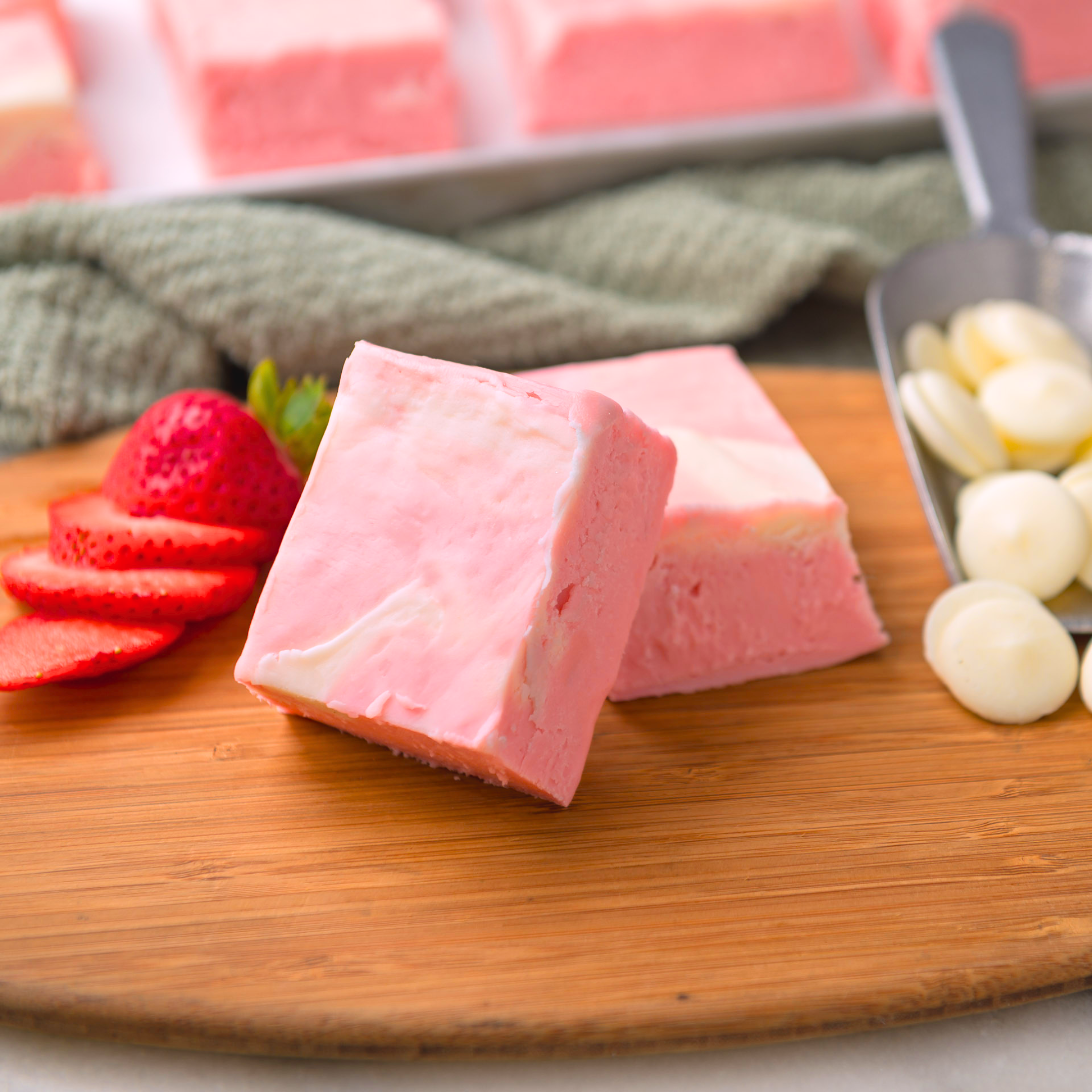 Strawberries & Cream Fudge - Callie's Sweets
