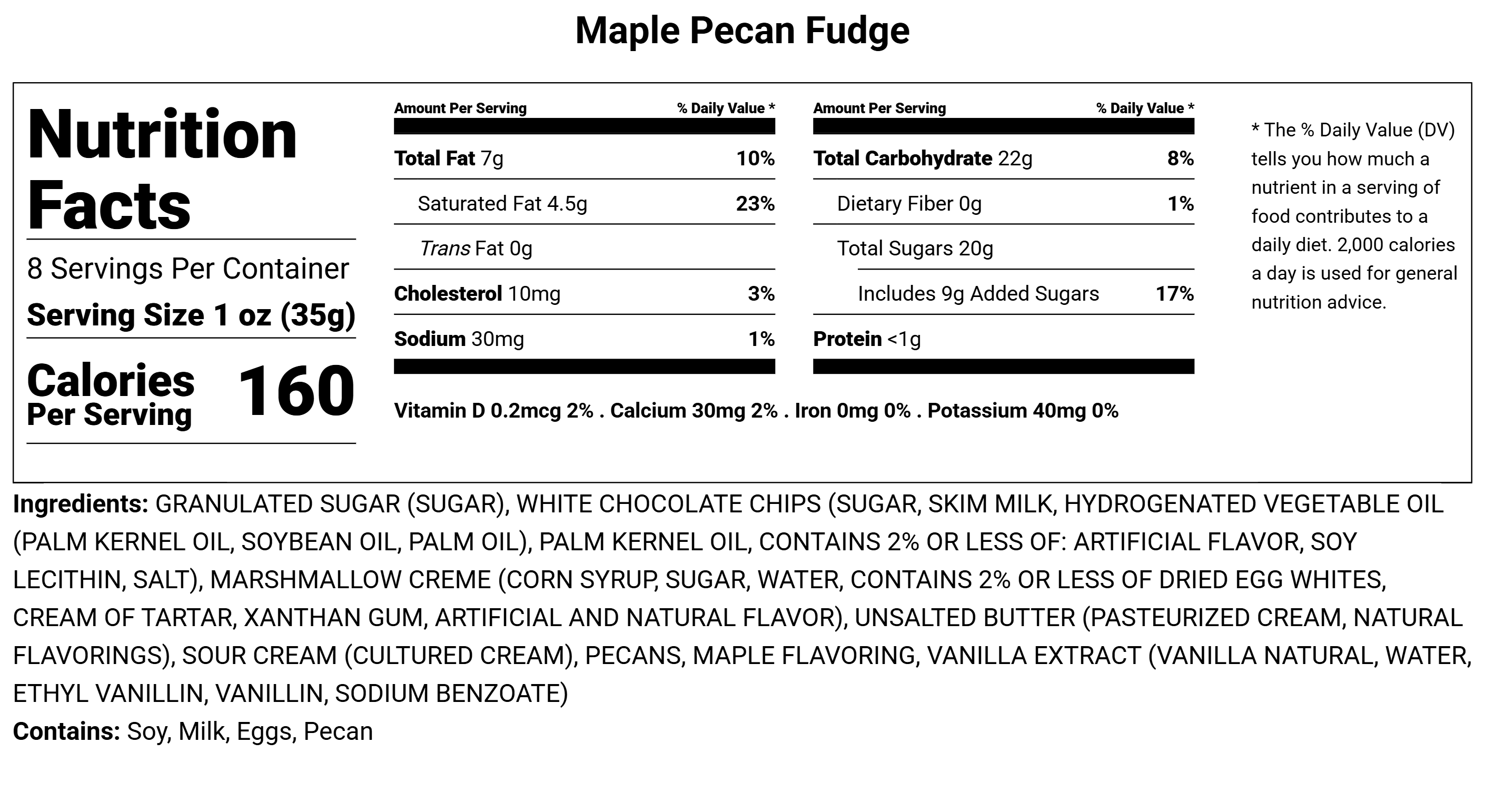 Handmade Maple Pecan Fudge