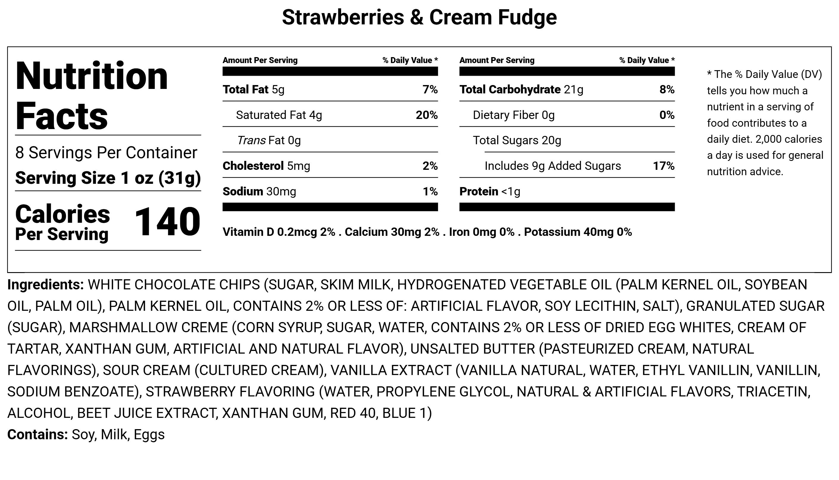 Strawberries & Cream Handmade Fudge